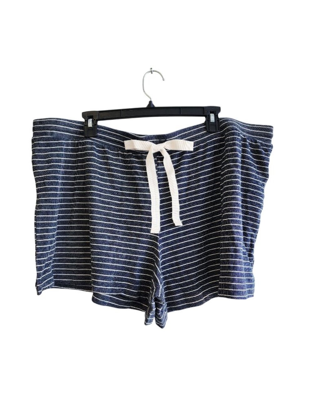 Womens Blue & White Striped Lounge Shorts Size XXL With Drawstring